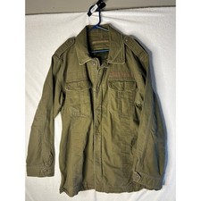 Parts Machine Military Olive Green Jacket Coat Workwear Shirt Large seebelow