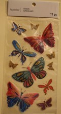 New Recollections scrapbook stickers colorful butterflies glittery pink green