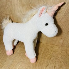 Schwartz FAO Fluffy White Unicorn Pink Gold Sparkle 14 Inches