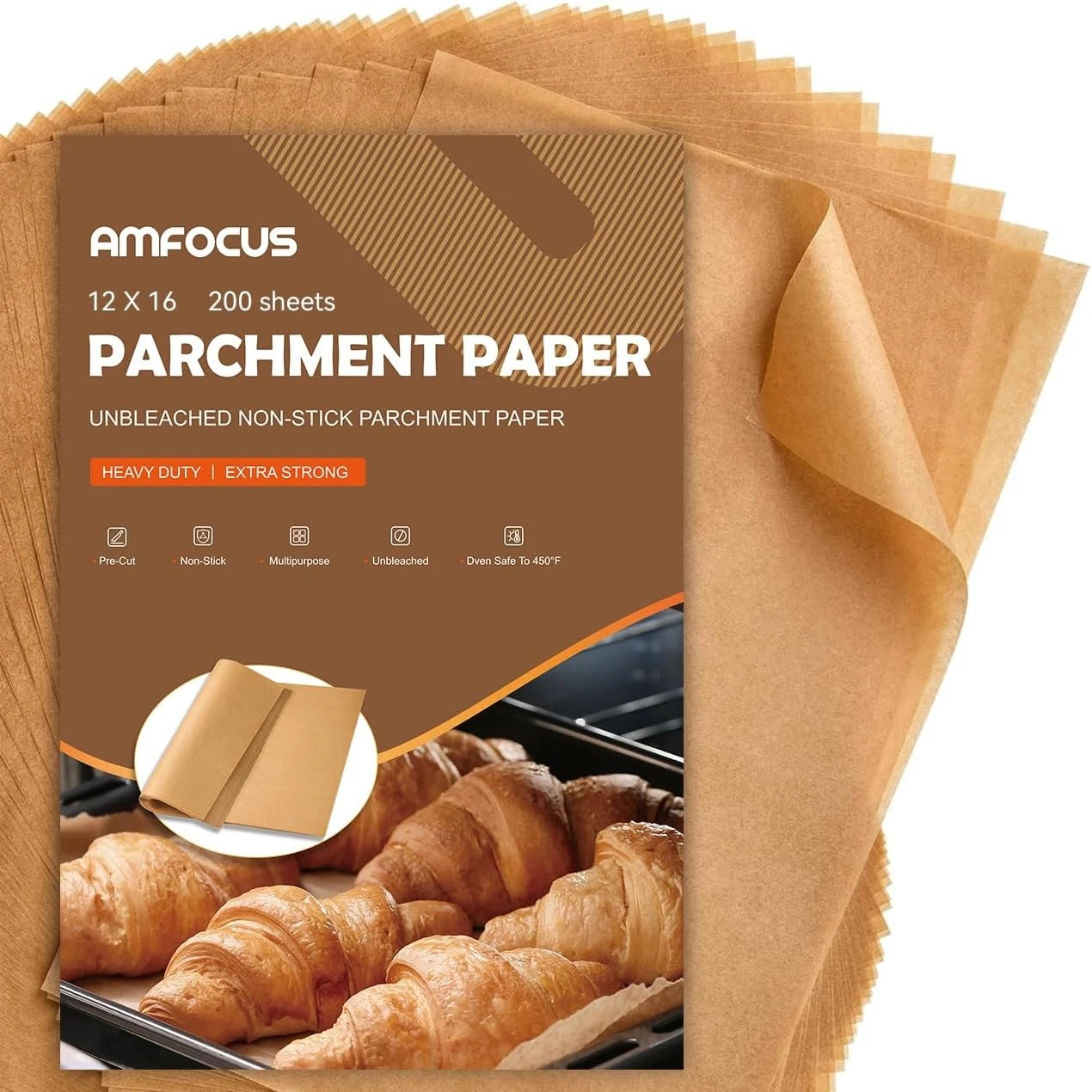 200 Pcs Parchment Paper Sheets Unbleached Baking Parchment Sheets Baking 12x16