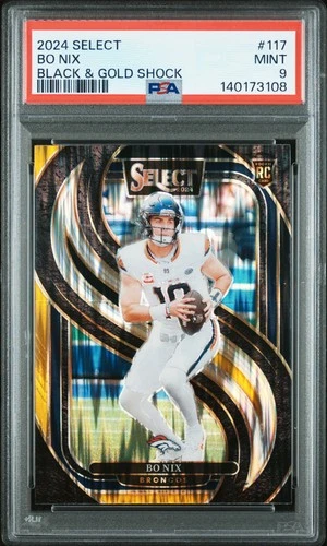 2024 PANINI SELECT BLACK & GOLD SHOCK #117 BO NIX ROOKIE RC PSA 9