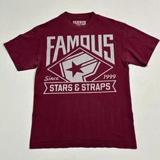 FAMOUS Y2K STREETWEAR STARS & STRIPES MEDIUM BURGUNDY RED MENS SKATE