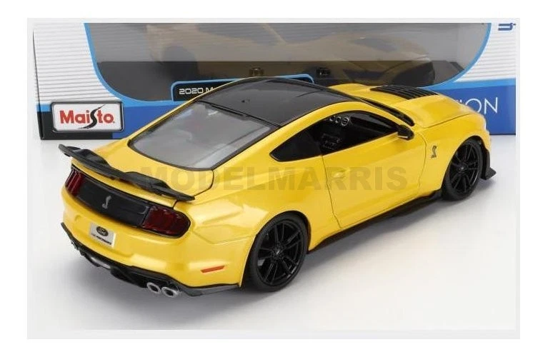MAISTO 31452Y FORD USA - MUSTANG SHELBY GT500 COUPE 2020 - JAUNE NOIR - 1/18 - Photo 2/2