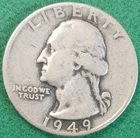 1949 D Silver Washington Quarter