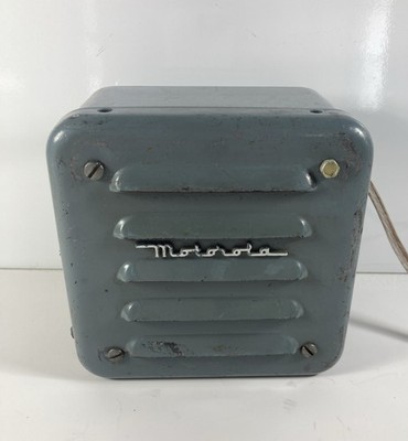Antique Motorola Metal Speaker, Gray, Unknown Model, 1950s For Display
