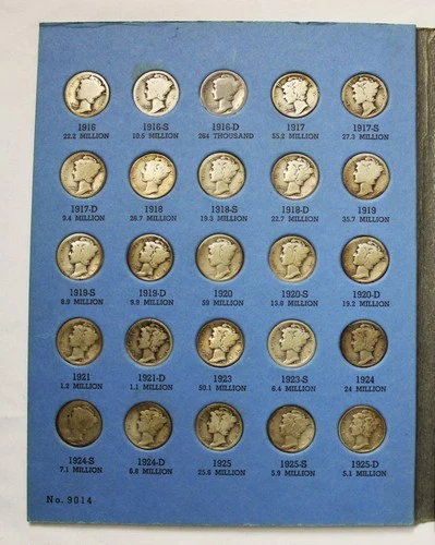 Mercury Dime Complete 77 Coin Set With 16-D AG/Good Set- All Genuine !!