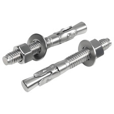 Wedge Anchor 304 Stainless Steel 3/8 x 3 Inch Coarse Thread 8 Pack Concrete