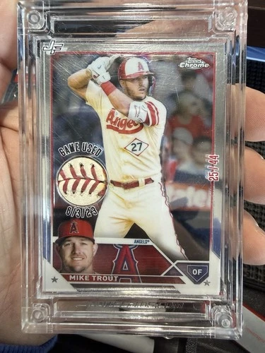 2024 Jersey Fusion Topps Chrome Mike Trout /44 Game Used Ball Card