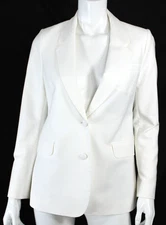 GABRIELA HEARST Off-White Cotton Button Front Blazer Jacket 46