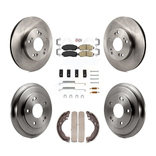 Front Rear Disc Brake Rotors Ceramic Pads And Drum Kit (7Pc) For Honda Civic - Picture 1 of 12