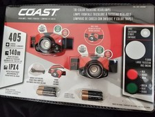 Coast 2pk Tri-color Focusing Headlamps 405 Lumens 140m Beam IPX4 Water Resistant