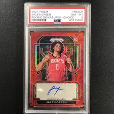 2021-22 Prizm Jalen Green Rookie Signatures Auto Choice Red Scope Jgr Psa 8 890