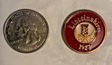 LINCOLNSHIRE COUNTRY CLUB, CRETE, ILLINIOS -1" coin style Ball Marker.  VINTAGE.