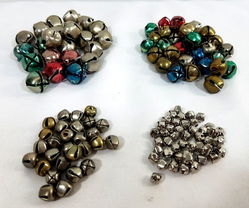Vintage Metallic Jingle Bells Assorted Colors Sizes Supply Lot 115+ Pieces
