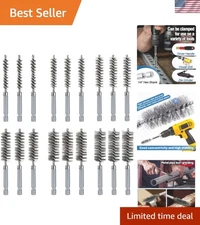 Wire Bore Brush Set 18pcs 6 Sizes 8/10/12/15/17/19mm 1/4 Hex Shank
