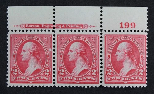 CKStamps: US Stamps Collection Scott#267 Strip Mint NH OG, Selvage H