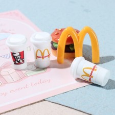 10PC 1:12 Scale Miniatures Dolls House Cola Drinks Cups Fast Food Restaurant