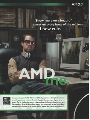 Vintage/Retro AMD Athlon 64 FX CPU Print Ad Promo 2003