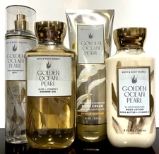 Bath & Body Works Complete Set GOLDEN OCEAN PEARL Mist~Lotion~Shower Gel~Cream