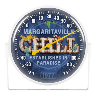 104-1512MV3 La Crosse 5'' Margaritaville IN/OUT Dial Bracket Thermometer - Chill