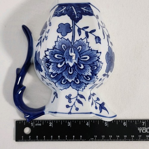 Juego de 3 jarrones de bolsillo de pared de porcelana azul y blanco Baum Bros Formalities - Imagen 13 de 16