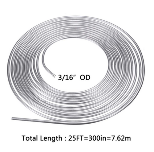 3/16in OD 25ft Car Brake Line Tubing Kit W/Nuts Fittings Set lron Zinc Nickel - Picture 9 of 12