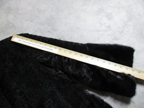Abrigo Colección Piel Erton Mujer Cola Ancha Negro Cordero Persa Visón Talla 52 EE. UU. 16 - Imagen 11 de 21