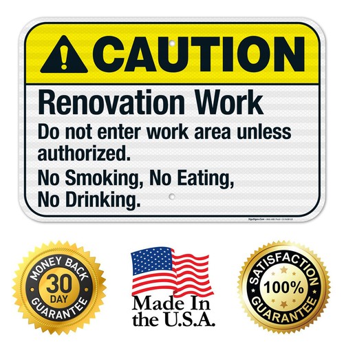 Renovation Work Do Not Enter Work Area Sign, ANSI Caution Sign, (SI-5408) - 第 39/87 張圖片