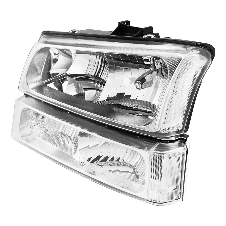 Nuevo conjunto de faros para 03-06 Chevy Silverado 2500 HD 3500 cromo Foto 2 de 4