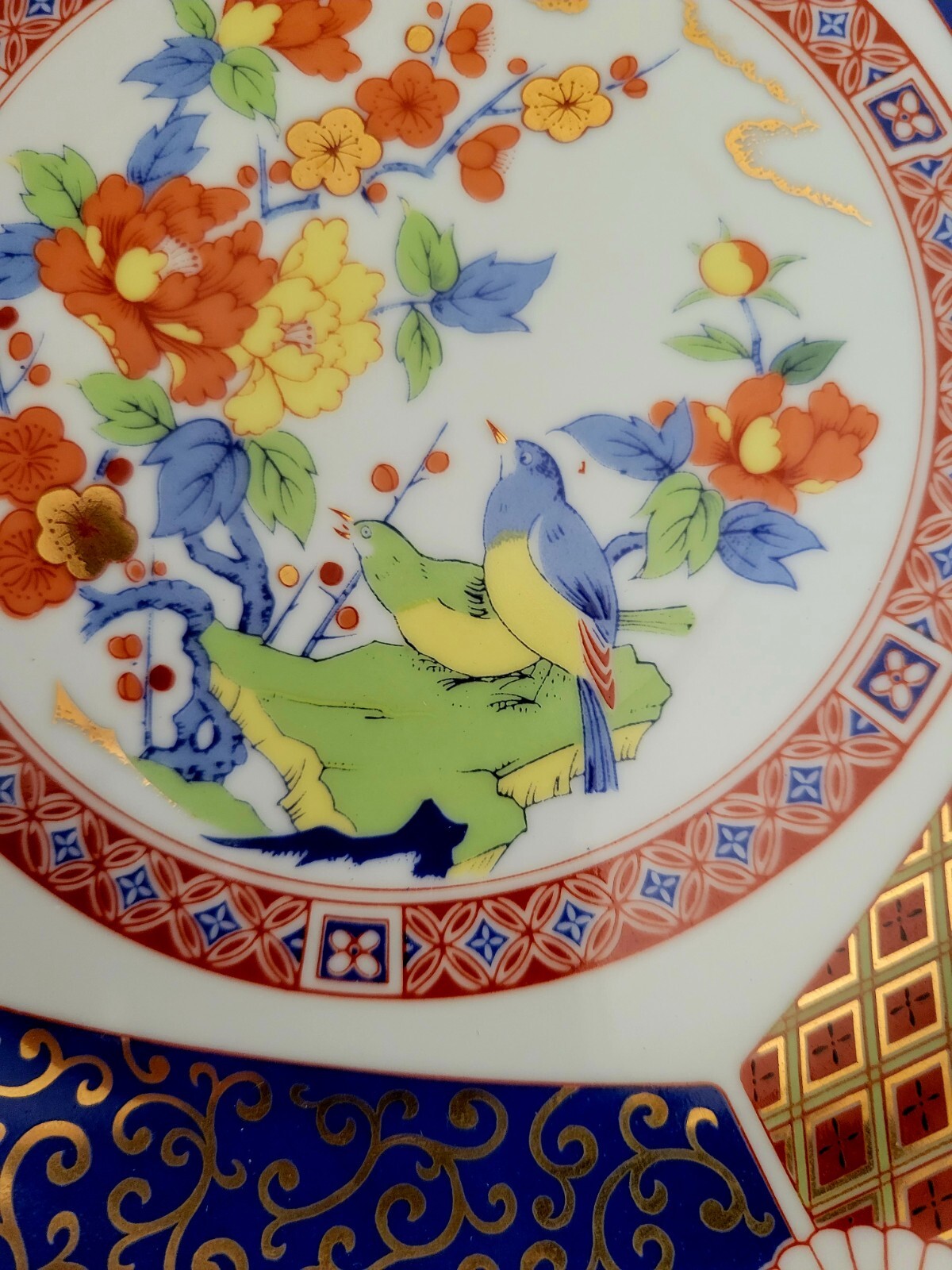 Japanese Imari Hexagonal Tea Cup And Saucer Trio Set Dolphin China Enchantment!