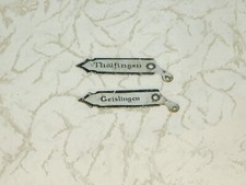 Antique Railroad Signs Piece 'Thalfingen' And 'Geislingen' !