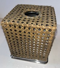Tissue Holder Box Wicker Bamboo Rattan Cover Woven Square Natural Boho