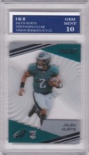 JALEN HURTS ROOKIE CARD 2020 Clear Vision RARE $$ RC GEM MINT 10 Football Eagles