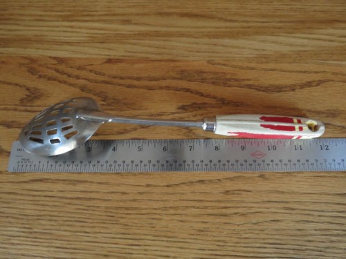 Vintage A&J Servierlöffel mit Schlitzen Holzgriff Küchenutensilien 12 Zoll - Bild 9 von 10