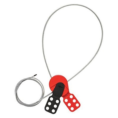 Zing Green Products 7290 Cable Lockout Hasp with 6' Cable, Red/Black