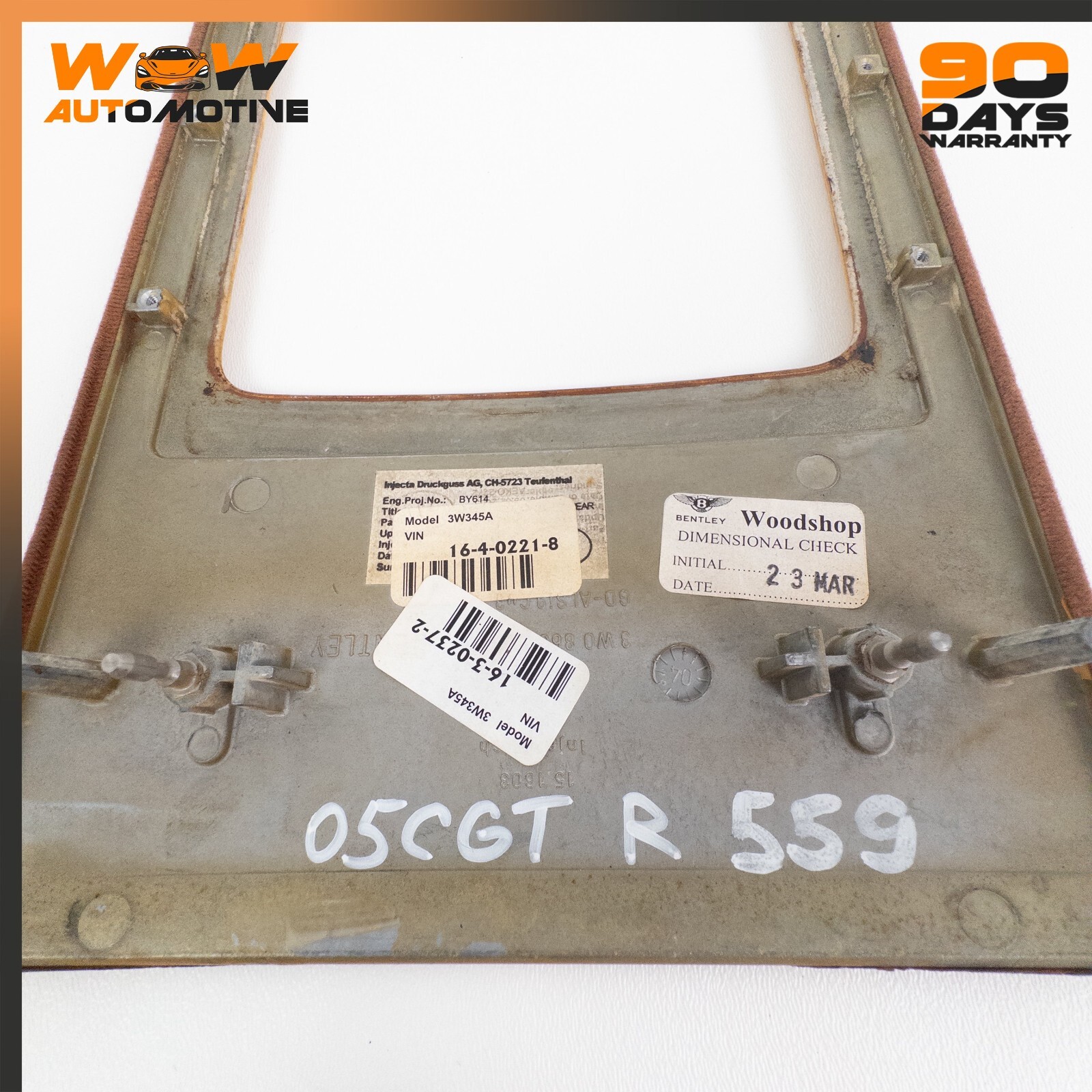04-10 BENTLEY CONTINENTAL GT COUPE REAR CENTER CONSOLE TRIM BEZEL OEM