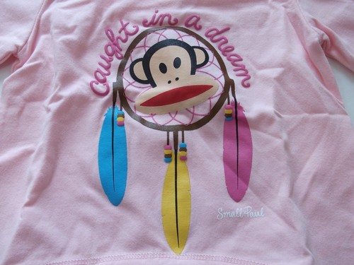 Paul Frank Monkey top 3 months infant baby Julius dreamcatcher T Shirt Pink - Picture 2 of 6