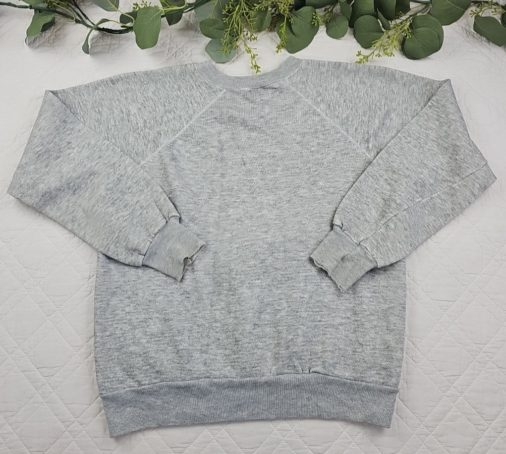 VTG 70's Heather Gray Crewneck Sweatshirt Hackensack Huskies Size S/M