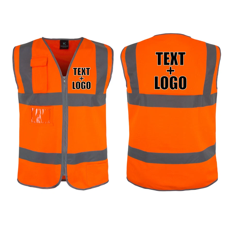 Safety Vest CUSTOM Hi-Vis PERSONALIZED Print in full color - Image 2 of 4