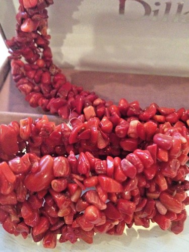 Women''s Sea Coral Reef Tropical Sea Cluster Necklace & Bracelet Set Red or Pink - Picture 6 of 8