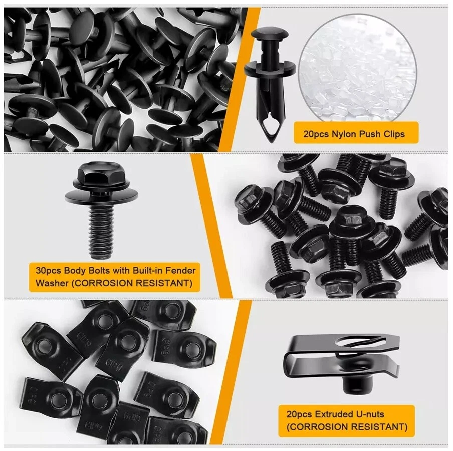 Pernos de carrocería y clips de tuerca en U motor M6 bajo cubierta protector contra salpicaduras para Chrysler Foto 3 de 4