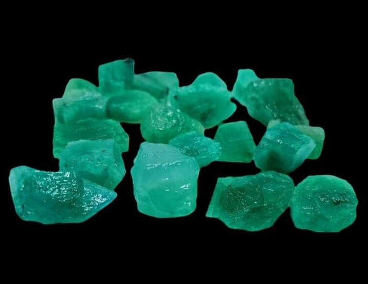 10 Pcs Emerald Rough, 6 to 12mm, Emerald Rough Lot, Emerald  Rough For Jewelry. - image 2 of 3