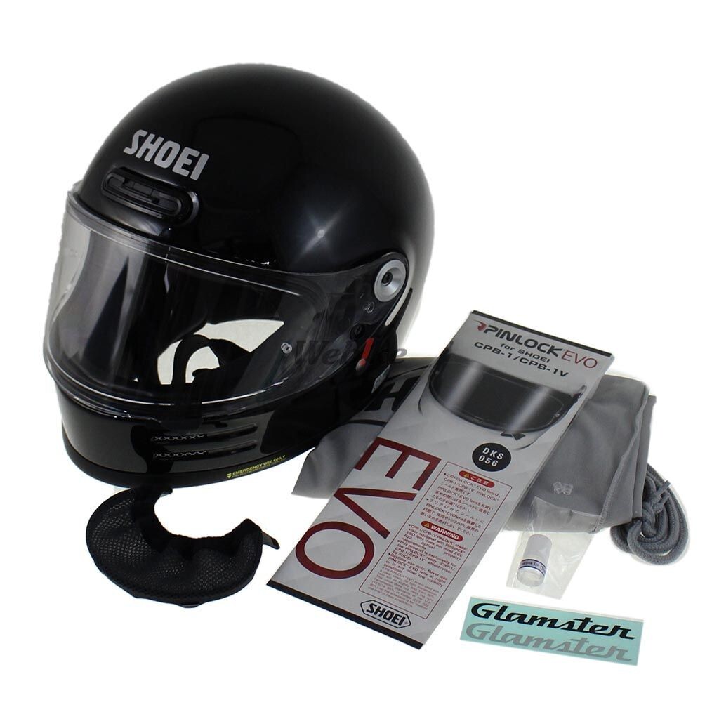 SHOEI Glamster ブラック Sサイズ Shoei Glamster Black Neo Classic Retro Full Face Helmet Size S M L