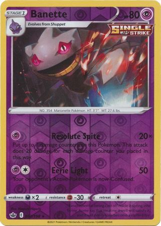 Banette 063/198 Chilling Reign Pokemon (Reverse Holo, NM) - Bild 1 von 1