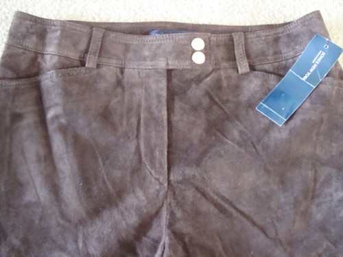 NWT$249 JONES NEW YORK Genuine Suede Leather Boot Leg Pant Sz 8 - Picture 5 of 6