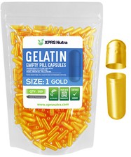 Size 1 Gold Empty Gelatin Capsules Gelcaps Kosher Caps Pills