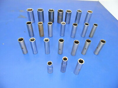Craftsman 3/8'' Drive Metric Deep Sockets,Lot of 24,USED,See Below for Sizes