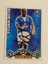 SYLVAIN DISTIN - EVERTON FC FOOTBALL SIGNED MATCH ATTAX CARD
