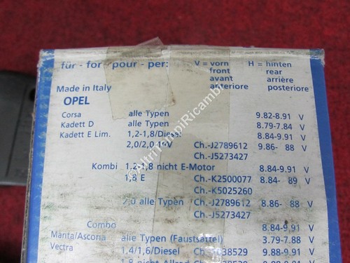 PASTIGLIE FRENO ANTERIORI OPEL CORSA - KADETT D - E - KOMBI - MANTA - ASCONA - Imagen 4 de 9