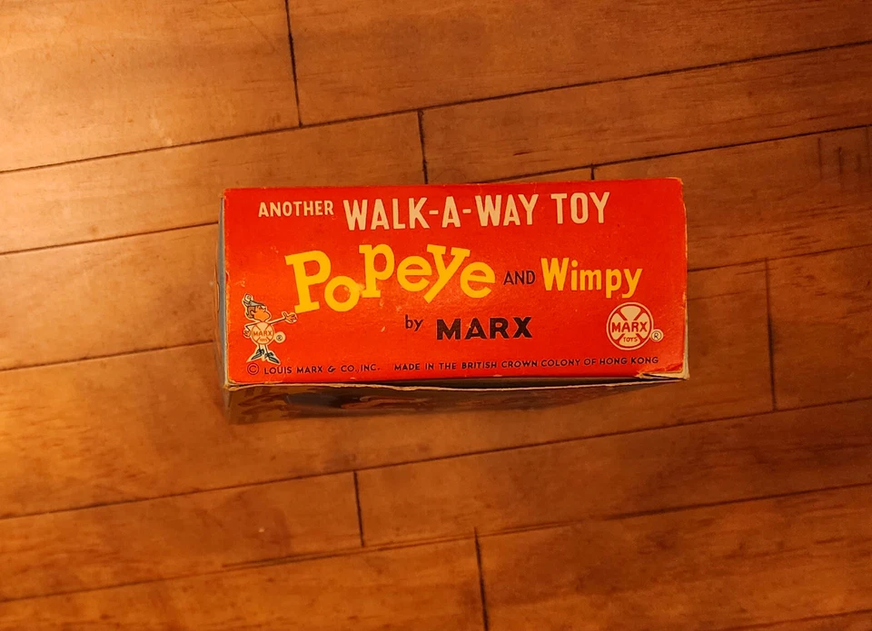 Juguete Walk-a-Way Marx Popeye & Wimpy 1964 vintage en caja Foto 2 de 4